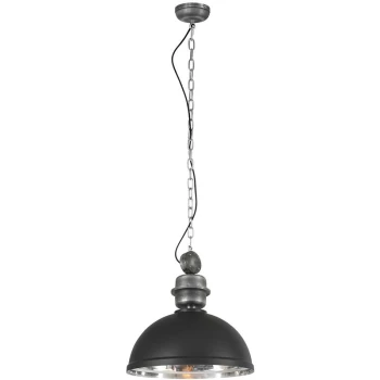 Image of Sienna Lighting - Sienna Gaeve Dome Pendant Ceiling Lights Black Matt, Metal