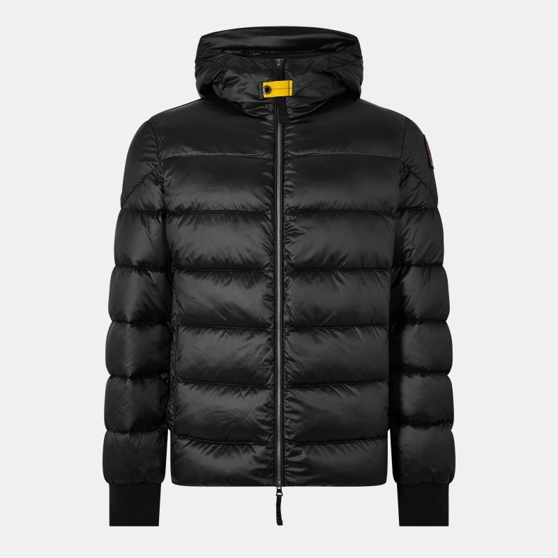 Image of Parajumpers Mens Pharell Water Resistant Duck Down Short Puffer Jacket Black 541 male XS