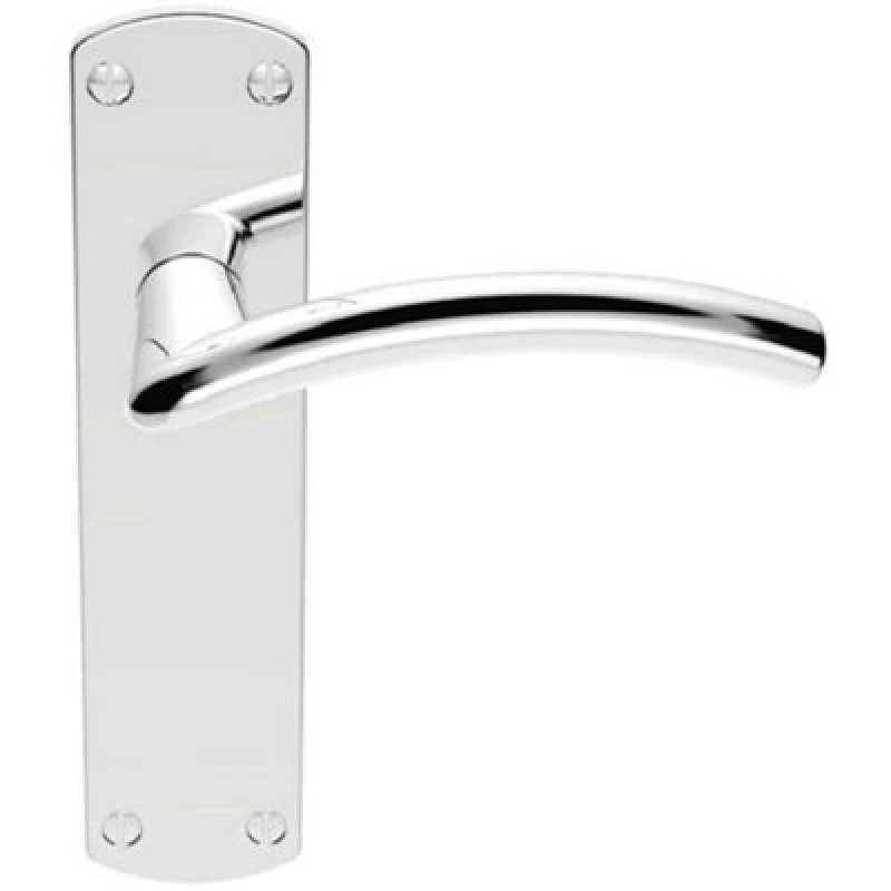 Image of Loops Arched Lever on Latch Backplate Door Handle 170 x 42mm Polished Chrome Multi