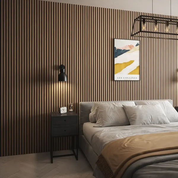 Image of Kraus Acoustic Panel 2400 x 572.5 x 19mm Natural Oak - 3 Panel Pack