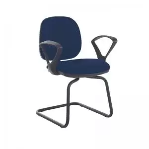 Image of Jota fabric visitors chair with fixed arms - Costa Blue
