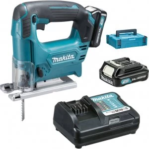 Image of Makita JV101 10.8v Cordless CXT Jigsaw 2 x 2ah Li ion Charger Case