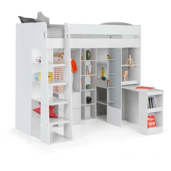 Image of Jane - 3ft Single 90 x 190 White High Sleeper Childrens Bed Frame