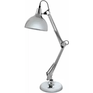 Image of Table Desk Lamp Colour Chrome Adjustable In Line Switch Bulb E27 1x40W