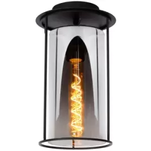 Image of Lucide DOUNIA - Flush Ceiling Light - Ø17cm - 1xE27 - Black