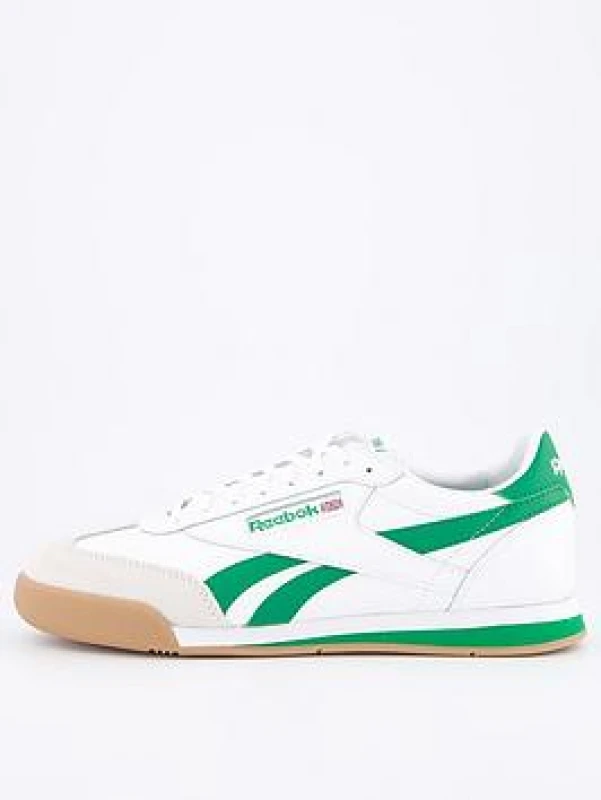 Image of Reebok campio xt trainers in white & green White & Green UK 8 (EU 42)