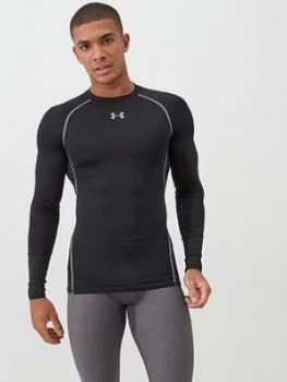 Image of Urban Armor Gear HeatGear Armour Long Sleeve Baselayer T-Shirt - Black, Size S, Men