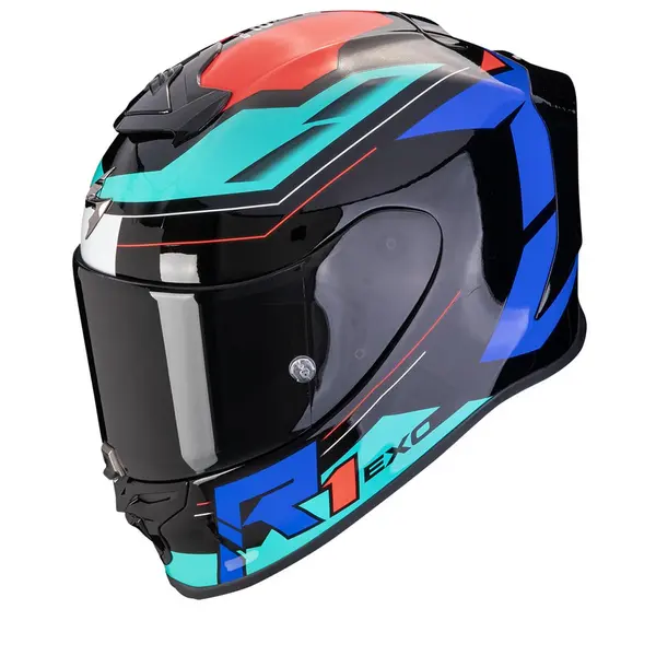 Image of Scorpion EXO-R1 Evo Air Blaze Black Blue Red Full Face Helmet S
