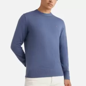 Image of Tommy Hilfiger Mens Pima Organic Cotton & Cashmere Crew Neck Jumper - Faded Indigo - L