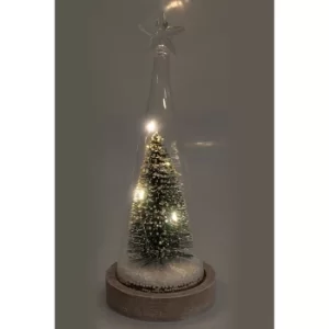 Image of Light Up Glass Enclosed Christmas Tree Scene Decoration