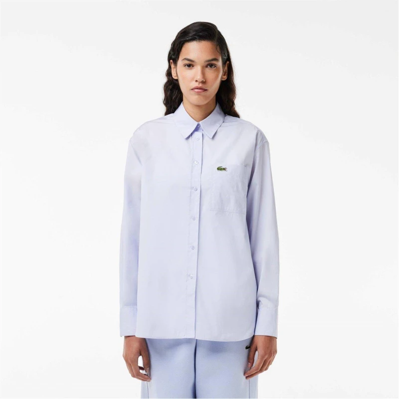 Image of Lacoste Woven Shirt - Blue Blue 8