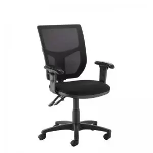 Image of Altino 2 lever high mesh back operators chair with adjustable arms -