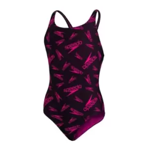 Image of Speedo Boom Logo Medalist Swimsuit Black - Black