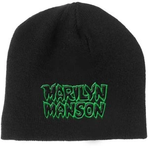 Image of Marilyn Manson - Logo Mens Beanie Hat - Black