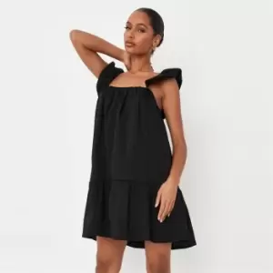 Image of Missguided Volume Sleeve Mini Dress - Black