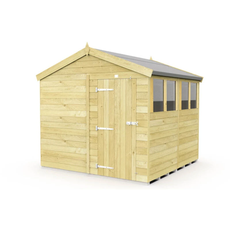 Image of Diy Sheds 8 X 8 Apex Shed Shiplap Pressure Treated One Colour WFSZN Unisex
