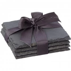 Image of Hotel Collection Slate Coasters Set of 4 - Black