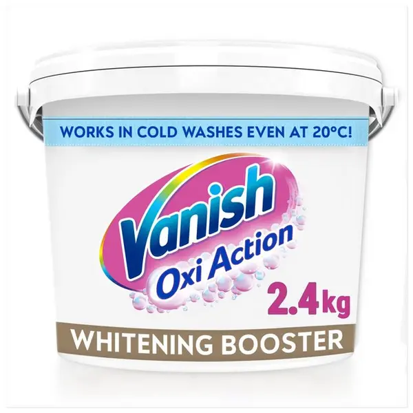 Image of Vanish Oxi Action Fabric Stain Remover Powder Whites, 2.4kg