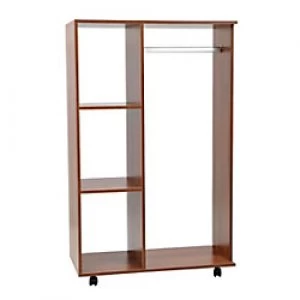 Image of HOMCOM Open Wardrobe Walnut 1330 mm x 115mm x 450 mm