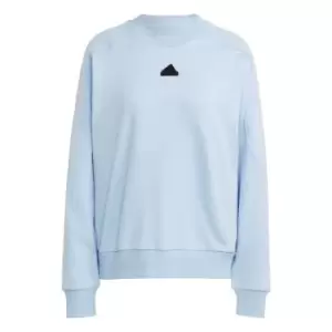 Image of adidas City Escape Loose Crew Sweatshirt Womens - Blue