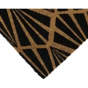 Image of JVL Eco-Friendly Latex Backed Coir Door Mat, Art Deco