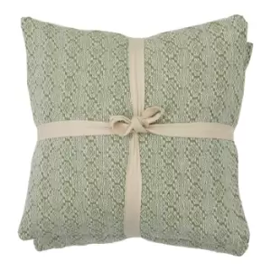Image of Gallery Interiors Headley Diamond Cushion Green