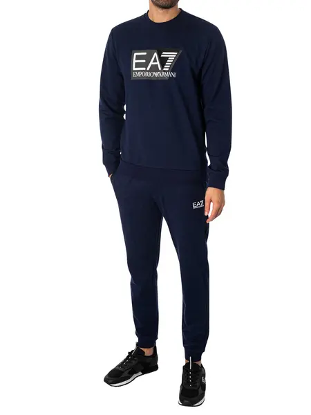 Image of EA7 Graphic Tracksuit Navy Blue XXL