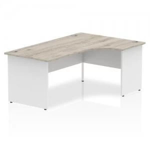 Image of Trexus Radial Desk Left Hand Panel End Leg 1800800mm Grey OakWhite Ref