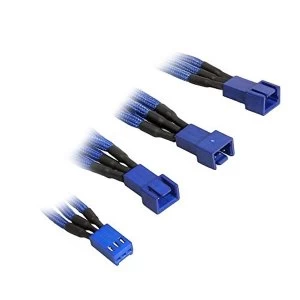 Image of BitFenix Alchemy 3-Pin to 3x 3-Pin Adapter 60cm - sleeved blue/blue