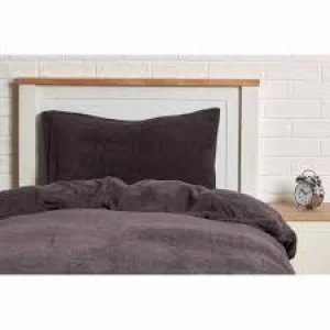 Image of Sleepdown Charcoal Soft Teddy Fleece Duvet Set Single