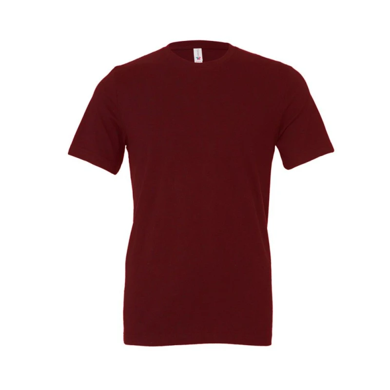 Image of Bella + Canvas Mens Crew Neck T-Shirt in Maroon Size: XS Maroon Male XS
