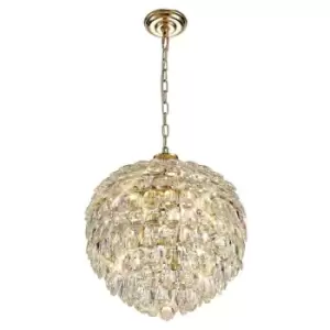 Image of Suspension Coniston French Gold 6 bulbs 57cm