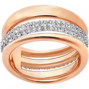 Image of Ladies Swarovski PVD rose plating Size Q Exact Ring 58