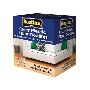 Image of Rustins Clear Plastic Floor Coating Kit Gloss 1 litre