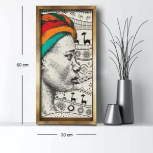 Image of 3060AHS-035 Multicolor Decorative Framed MDF Painting