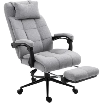 Image of Vinsetto - Ergonomic Office Chair Adjustable Height w/Wheels Footrest Light Grey