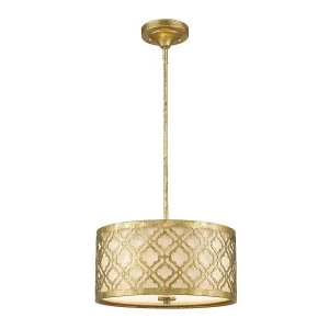 Image of 2 Light Medium Round Ceiling Duo-Mount Pendant Gold, E27