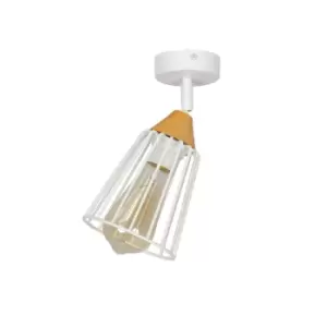 Image of Vesta White Single Spotlight Wire Dome Shades 1x E27