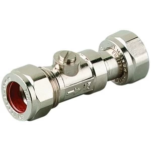 Image of Wickes Nickel Finsh Straight Service Valve - 15mm