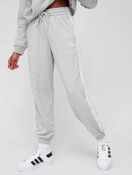 Image of adidas 3 Stripe Loungewear Pants - Medium Grey Heather, Size L, Women