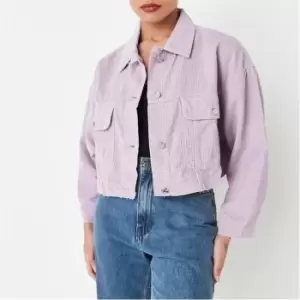 Image of Missguided Cord Pleat Back Jacket Co Ord - Purple