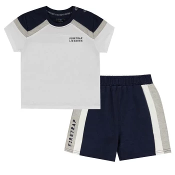 Image of Firetrap Camo T-Shirt and Shorts Set Baby Boys - Navy/White