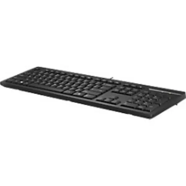 Image of HP 125 Wired Keyboard. Keyboard form factor: Full Size (100%) Device interface: USB Keyboard key switch: Membrane. Product colour: Black 266C9AA#AB