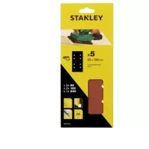 Image of Stanley 1/3 Sheet Sander Mixed Hook & Loop Sanding Sheets - STA31597-XJ