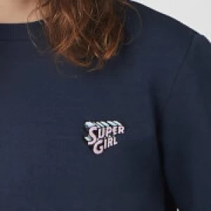 Image of DC Super Girl Unisex Embroidered Sweatshirt - Navy - L