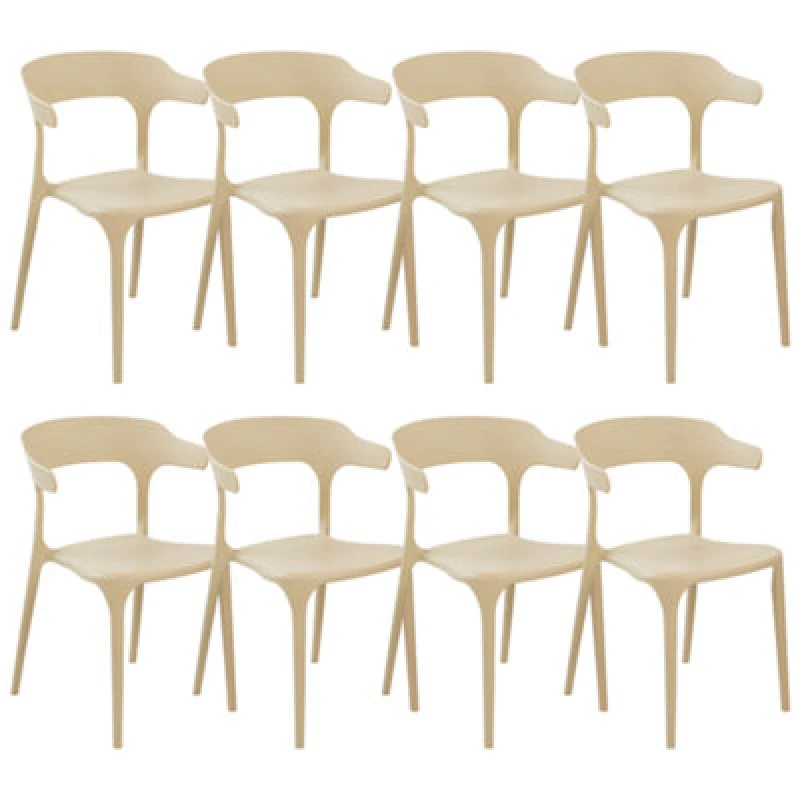Image of Beliani Set Of 8 Dining Chairs Gubbio Sand Beige