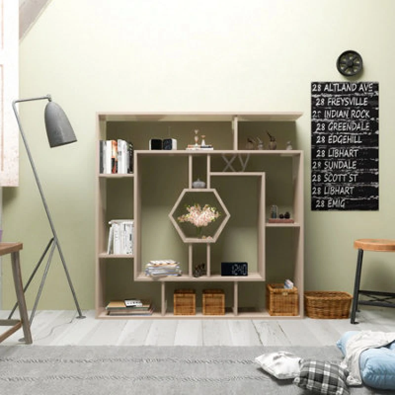 Image of Decorotika Labrina Geometric Design Bookcase Cordoba