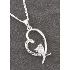 Image of Crossover Silver Plated Heart Necklace Future