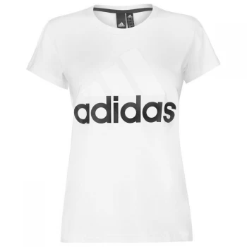 Image of adidas Linear QT T Shirt Ladies - White/Black