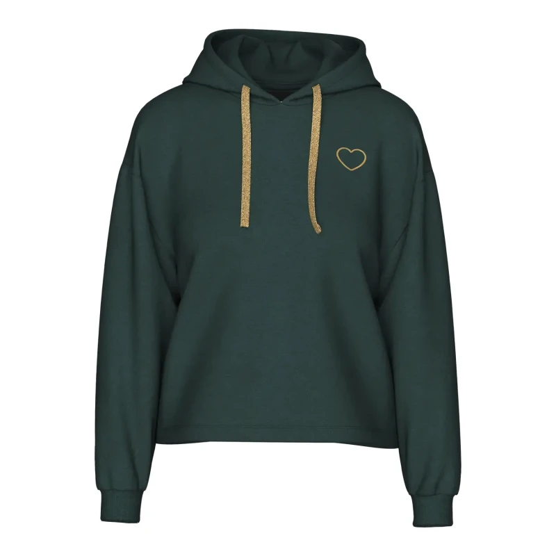 Image of Pieces Womens hooded sweatshirt Pieces Chilli Heart Vert Female S